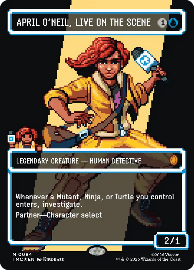 April O'Neil, Live on the Scene (Borderless) (Surge Foil) [Teenage Mutant Ninja Turtles Commander] | Gear Gaming Bentonville