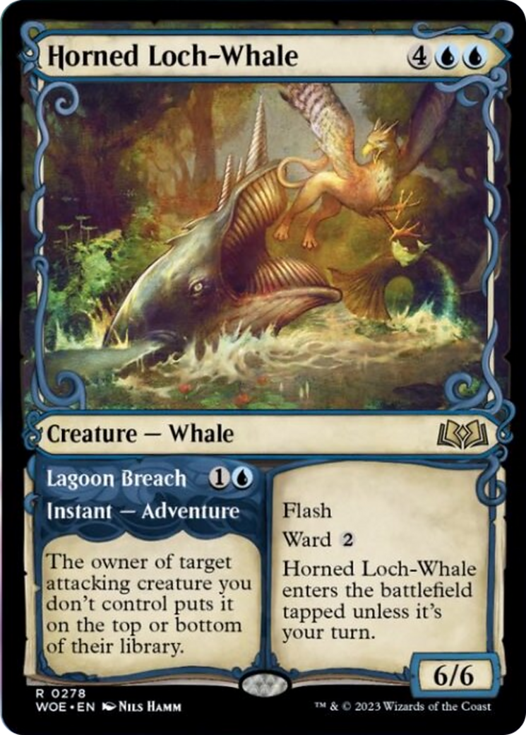 Horned Loch-Whale // Lagoon Breach (Showcase) [Wilds of Eldraine] | Gear Gaming Bentonville