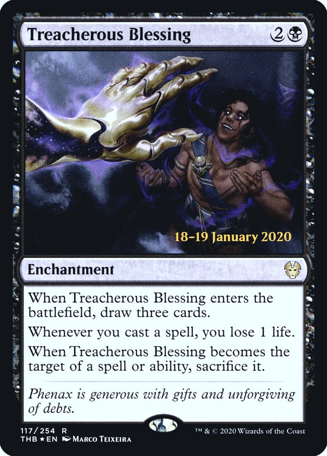 Treacherous Blessing [Theros Beyond Death Prerelease Promos] | Gear Gaming Bentonville