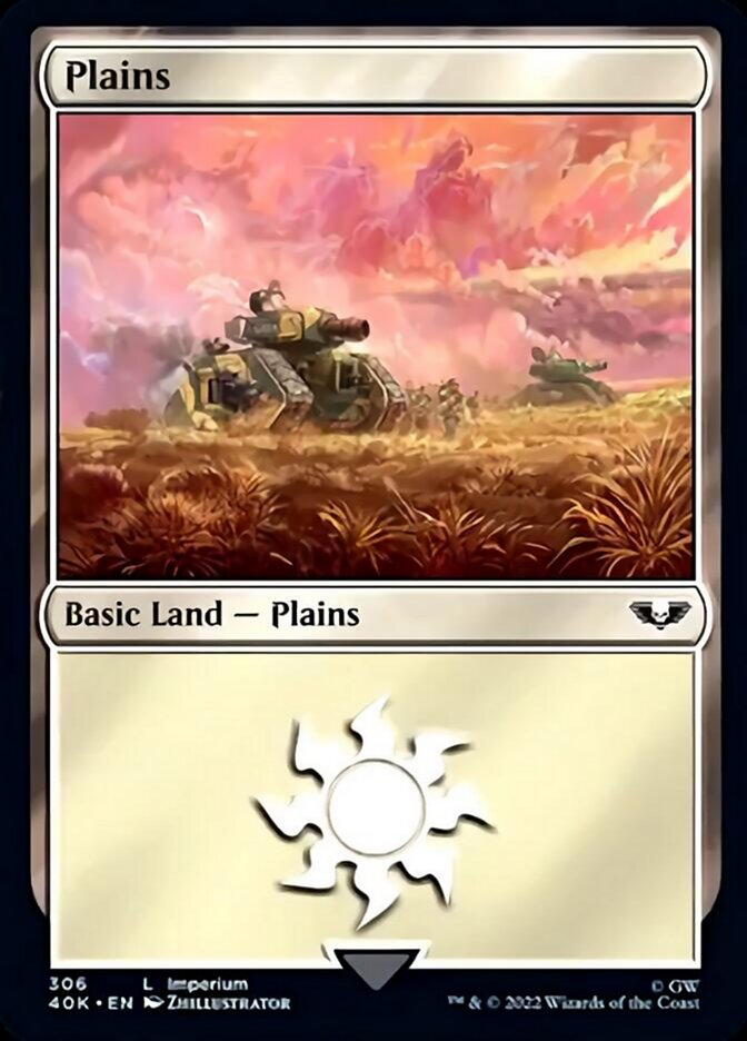 Plains (306) (Surge Foil) [Warhammer 40,000] | Gear Gaming Bentonville