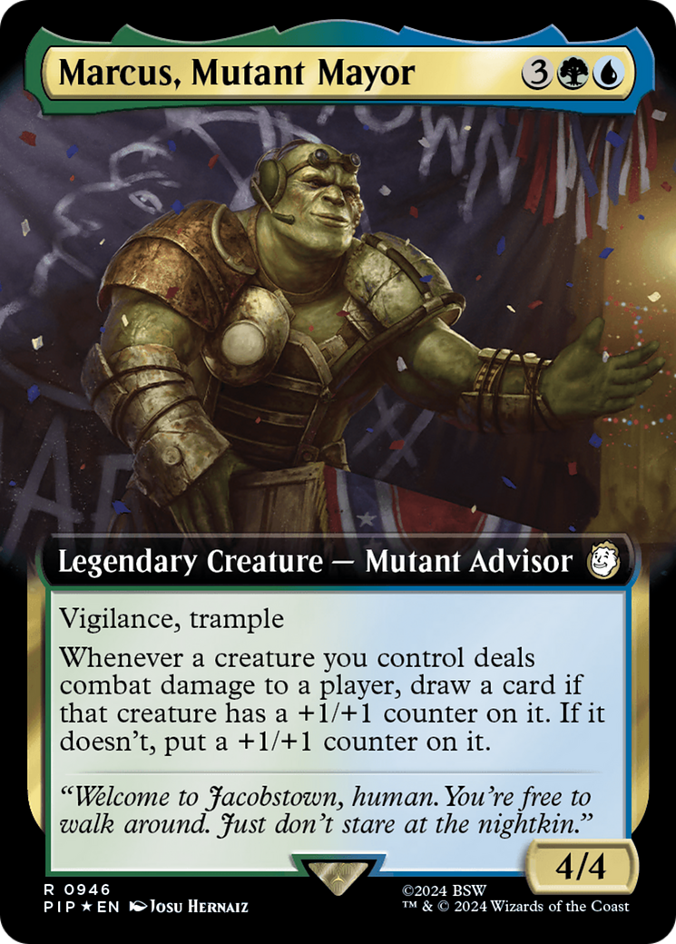 Marcus, Mutant Mayor (Extended Art) (Surge Foil) [Fallout] | Gear Gaming Bentonville