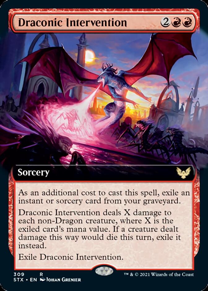 Draconic Intervention (Extended Art) [Strixhaven: School of Mages] | Gear Gaming Bentonville