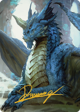 Young Blue Dragon Art Card (Gold-Stamped Signature) [Commander Legends: Battle for Baldur's Gate Art Series] | Gear Gaming Bentonville