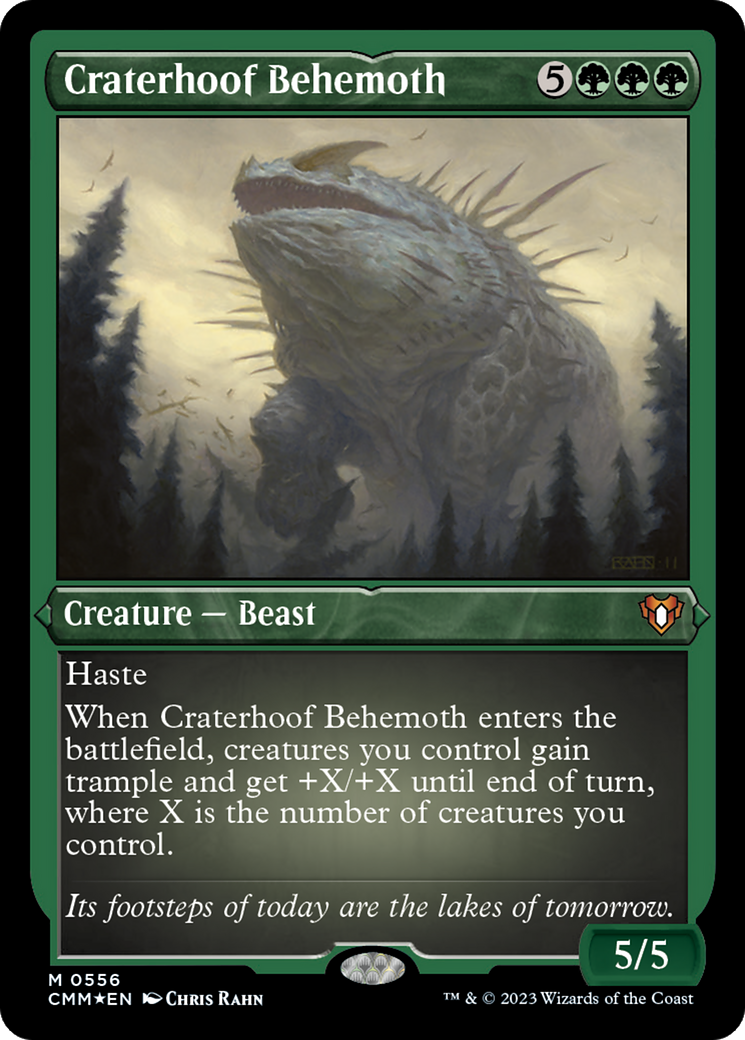 Craterhoof Behemoth (Foil Etched) [Commander Masters] | Gear Gaming Bentonville