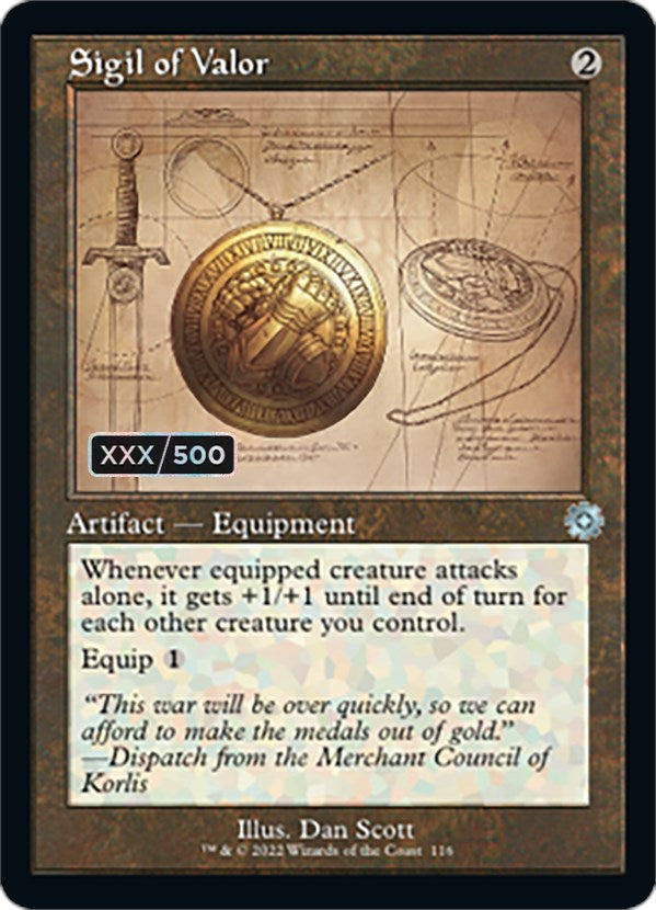 Sigil of Valor (Retro Schematic) (Serialized) [The Brothers' War Retro Artifacts] | Gear Gaming Bentonville