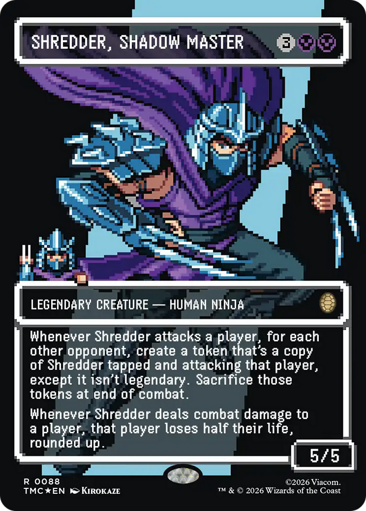 Shredder, Shadow Master (Borderless) (Surge Foil) [Teenage Mutant Ninja Turtles Commander] | Gear Gaming Bentonville