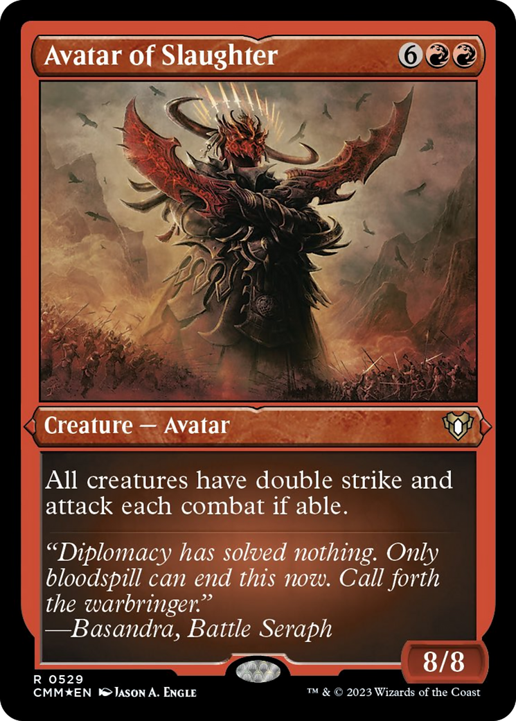 Avatar of Slaughter (Foil Etched) [Commander Masters] | Gear Gaming Bentonville