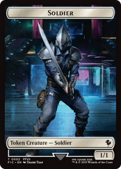 Soldier // Rebel Double-Sided Token (Surge Foil) [FINAL FANTASY Commander Tokens] | Gear Gaming Bentonville