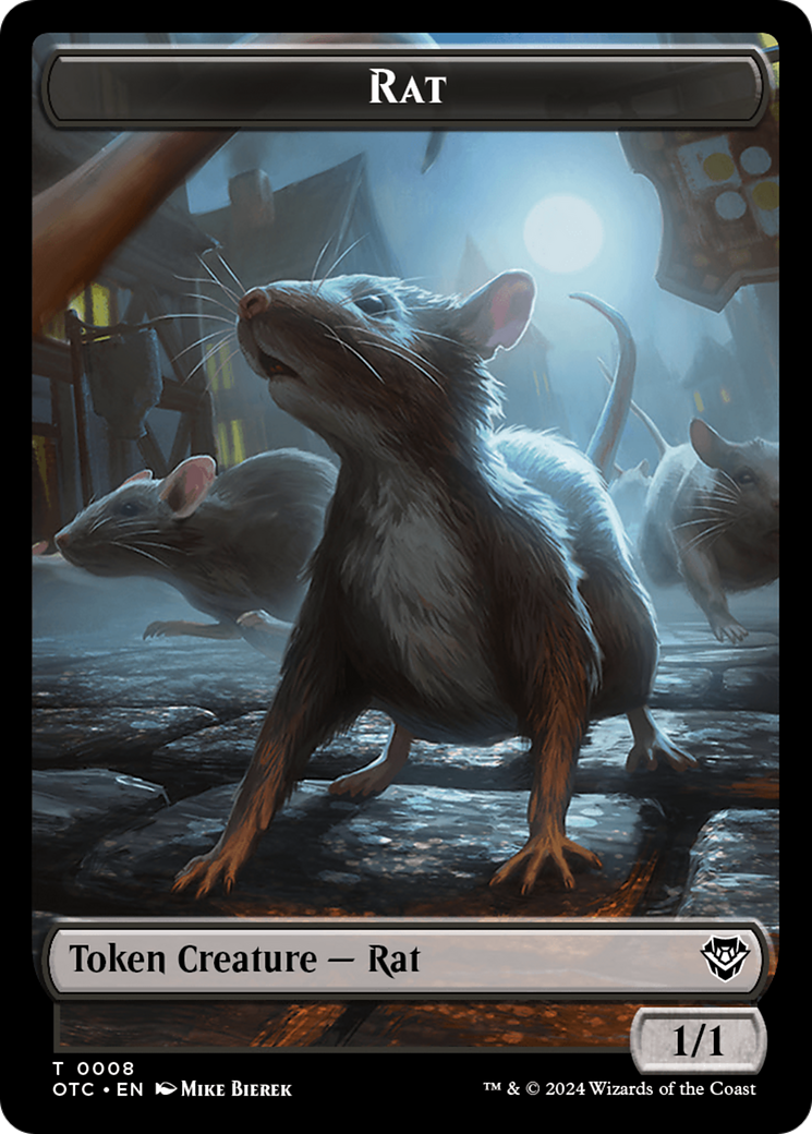 Rat // Blood Double-Sided Token [Outlaws of Thunder Junction Commander Tokens] | Gear Gaming Bentonville