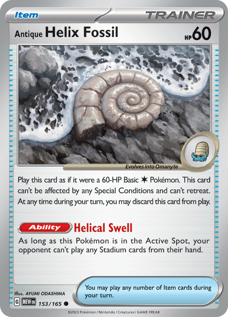 Antique Helix Fossil (153/165) [Scarlet & Violet: 151] | Gear Gaming Bentonville