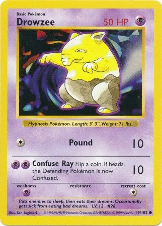 Drowzee (49/102) [Base Set Shadowless Unlimited] | Gear Gaming Bentonville