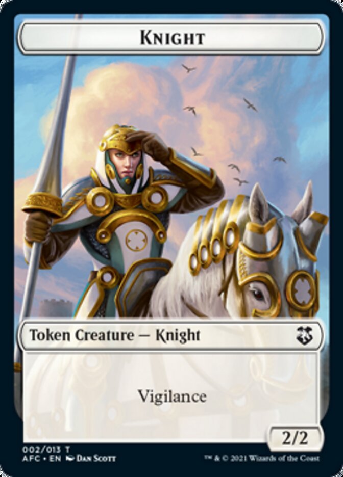 Knight // Saproling Double-Sided Token [Dungeons & Dragons: Adventures in the Forgotten Realms Commander Tokens] | Gear Gaming Bentonville