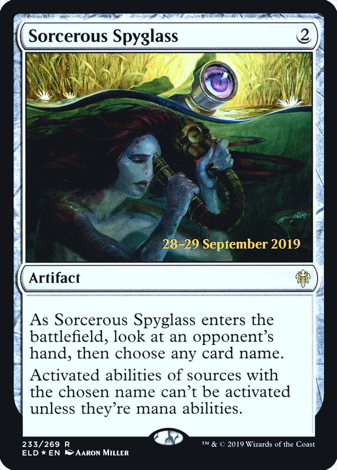 Sorcerous Spyglass [Throne of Eldraine Prerelease Promos] | Gear Gaming Bentonville