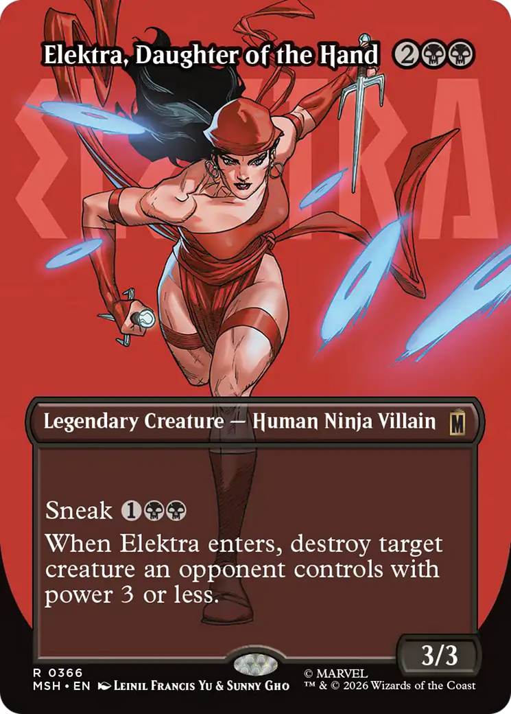 Elektra, Daughter of the Hand (Borderless) (366) [Marvel Super Heroes] | Gear Gaming Bentonville