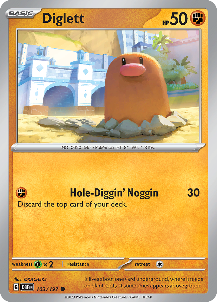 Diglett (103/197) [Scarlet & Violet: Obsidian Flames] | Gear Gaming Bentonville