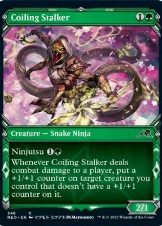 Coiling Stalker (Showcase Ninja) [Kamigawa: Neon Dynasty] | Gear Gaming Bentonville