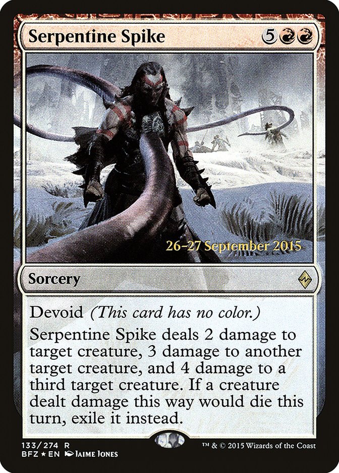 Serpentine Spike [Battle for Zendikar Prerelease Promos] | Gear Gaming Bentonville