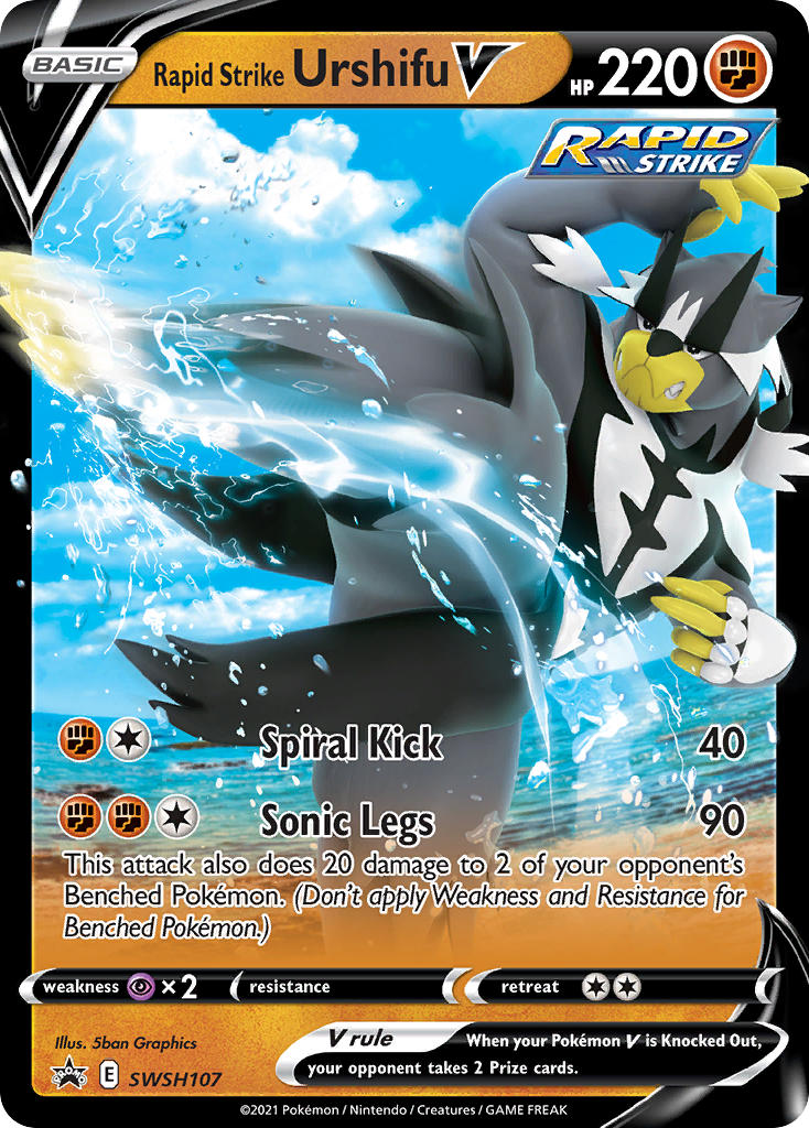 Rapid Strike Urshifu V (SWSH107) (Jumbo Card) [Sword & Shield: Black Star Promos] | Gear Gaming Bentonville