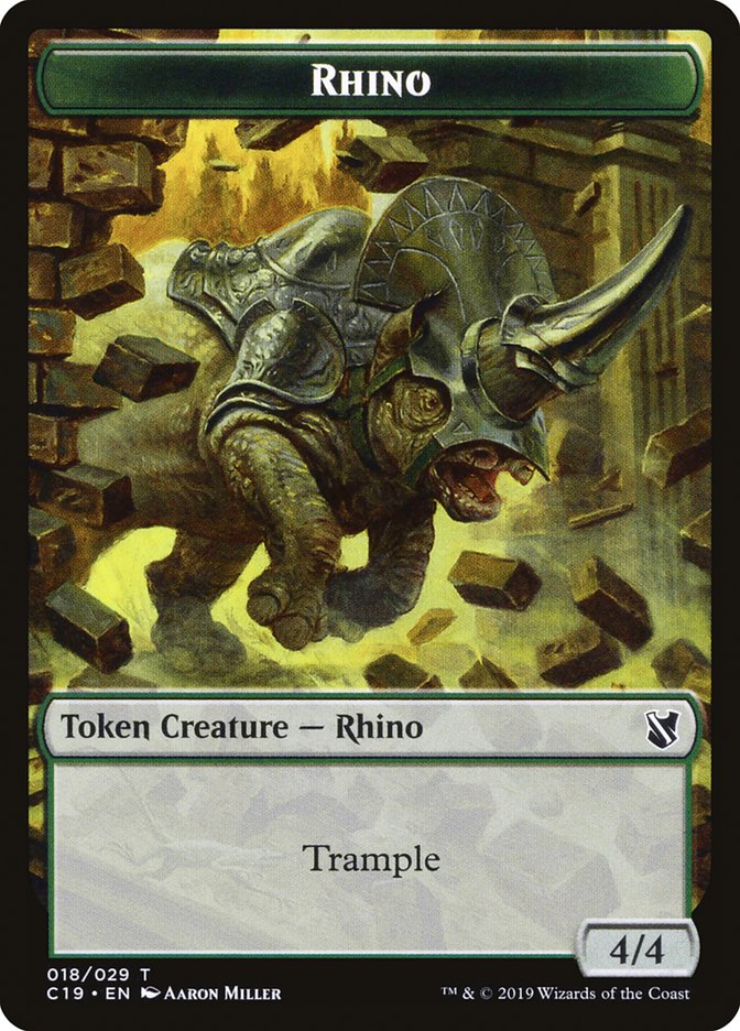 Rhino Token [Commander 2019 Tokens] | Gear Gaming Bentonville