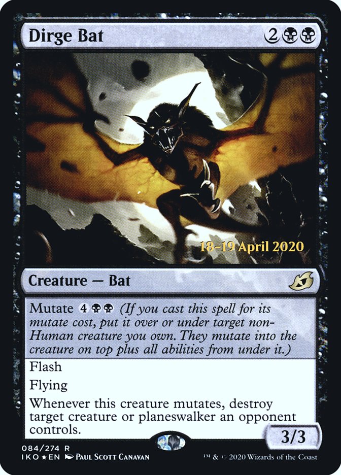 Dirge Bat [Ikoria: Lair of Behemoths Prerelease Promos] | Gear Gaming Bentonville