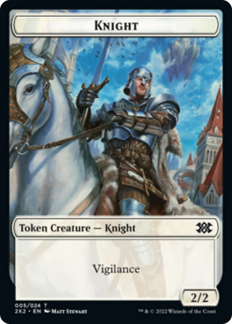 Boar // Knight Double-Sided Token [Double Masters 2022 Tokens] | Gear Gaming Bentonville