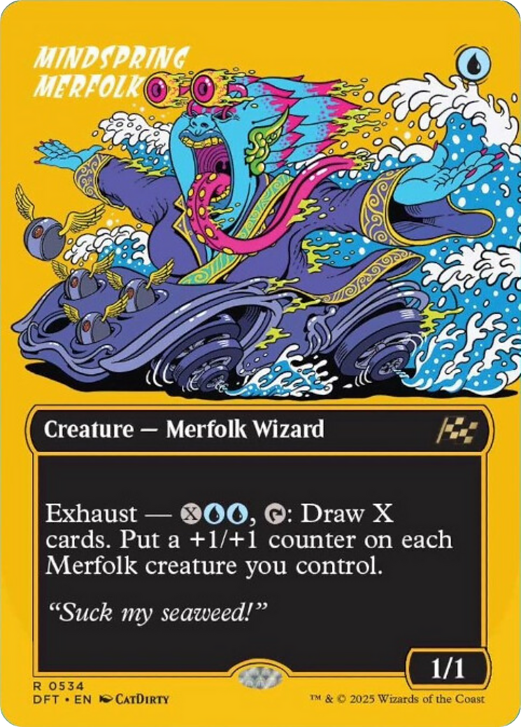 Mindspring Merfolk (Borderless) (First-Place Foil) [Aetherdrift] | Gear Gaming Bentonville