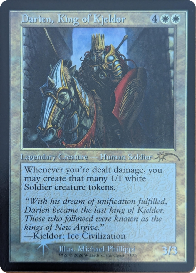 Darien, King of Kjeldor (7135) (Retro Frame) [Secret Lair Drop Series] | Gear Gaming Bentonville