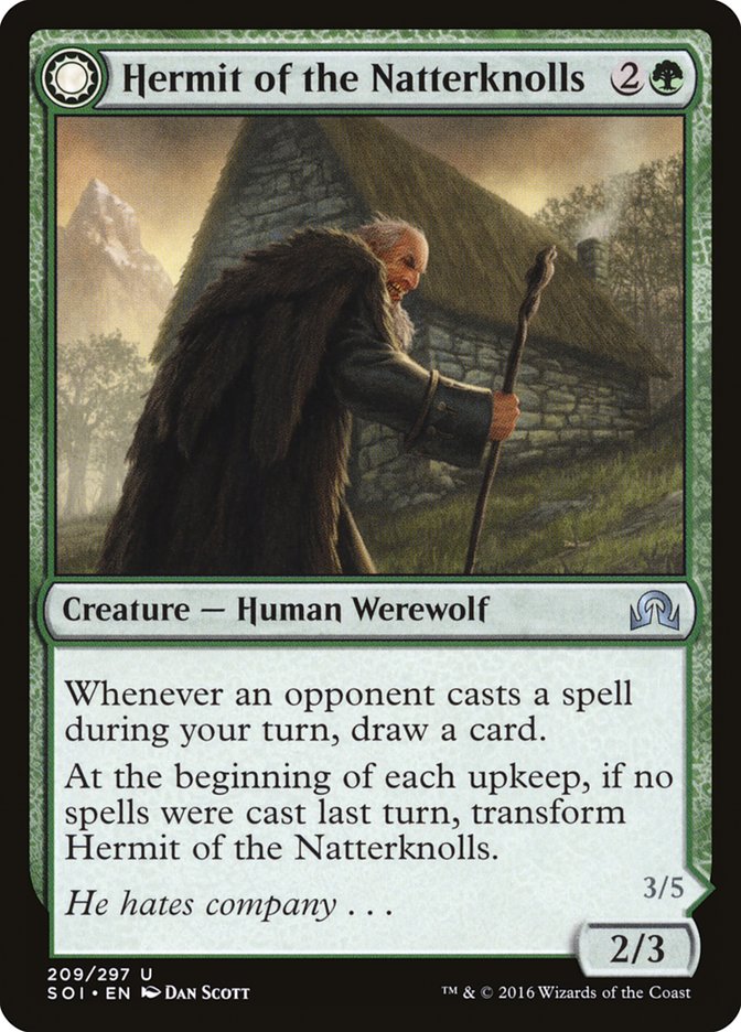 Hermit of the Natterknolls // Lone Wolf of the Natterknolls [Shadows over Innistrad] | Gear Gaming Bentonville