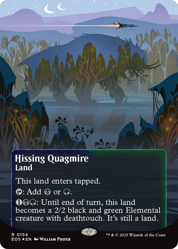 Hissing Quagmire (0154) (Borderless) (Galaxy Foil) [Edge of Eternities: Stellar Sights] | Gear Gaming Bentonville