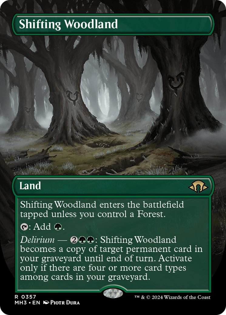 Shifting Woodland (Borderless) [Modern Horizons 3] | Gear Gaming Bentonville