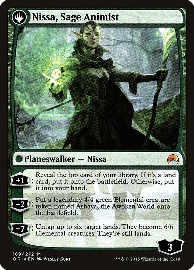 Nissa, Vastwood Seer // Nissa, Sage Animist [Magic Origins Prerelease Promos] | Gear Gaming Bentonville