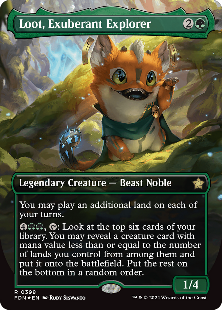 Loot, Exuberant Explorer (Borderless) (Mana Foil) [Foundations] | Gear Gaming Bentonville