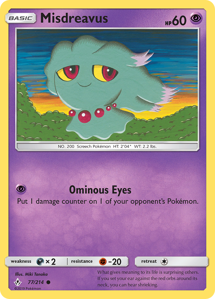 Misdreavus (77/214) [Sun & Moon: Unbroken Bonds] | Gear Gaming Bentonville