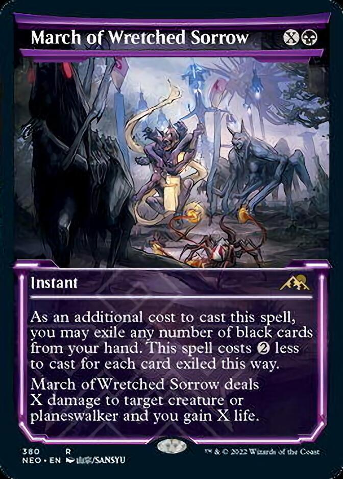 March of Wretched Sorrow (Showcase Soft Glow) [Kamigawa: Neon Dynasty] | Gear Gaming Bentonville