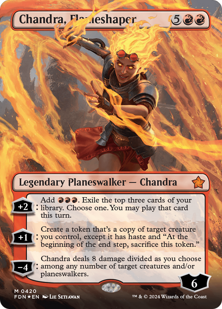 Chandra, Flameshaper (Borderless) (Mana Foil) [Foundations] | Gear Gaming Bentonville