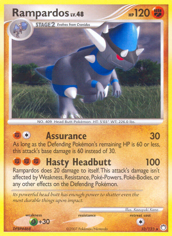 Rampardos (33/123) (Cosmos Holo) (Theme Deck Exclusive) [Diamond & Pearl: Mysterious Treasures] | Gear Gaming Bentonville