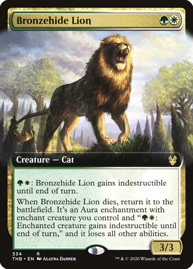 Bronzehide Lion (Extended Art) [Theros Beyond Death] | Gear Gaming Bentonville