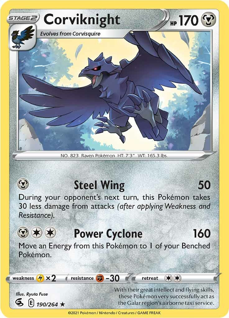 Corviknight (190/264) [Sword & Shield: Fusion Strike] | Gear Gaming Bentonville