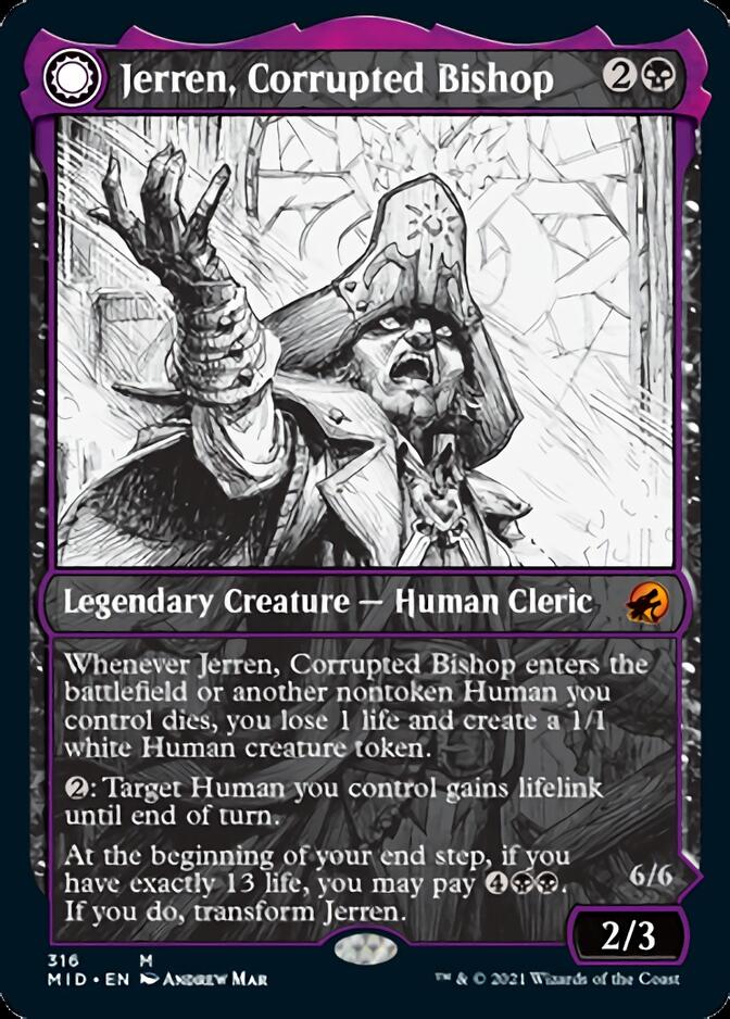 Jerren, Corrupted Bishop // Ormendahl, the Corrupted (Showcase Eternal Night) [Innistrad: Midnight Hunt] | Gear Gaming Bentonville