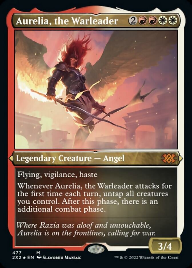 Aurelia, the Warleader (Foil Etched) [Double Masters 2022] | Gear Gaming Bentonville