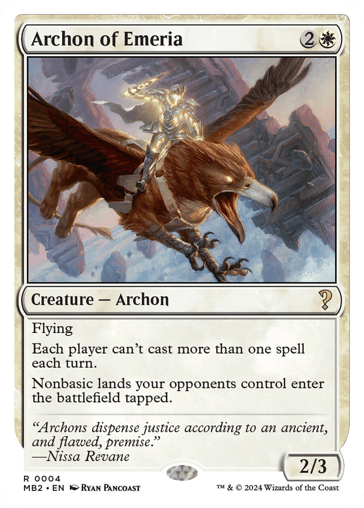 Archon of Emeria (White Border) [Mystery Booster 2] | Gear Gaming Bentonville