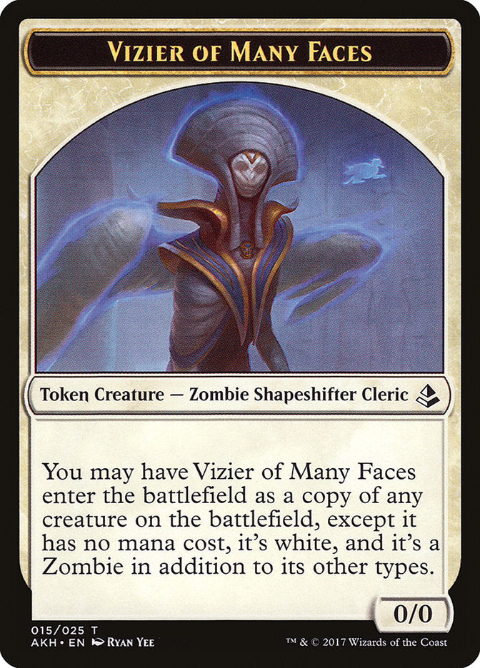 Vizier of Many Faces // Zombie Double-Sided Token [Amonkhet Tokens] | Gear Gaming Bentonville