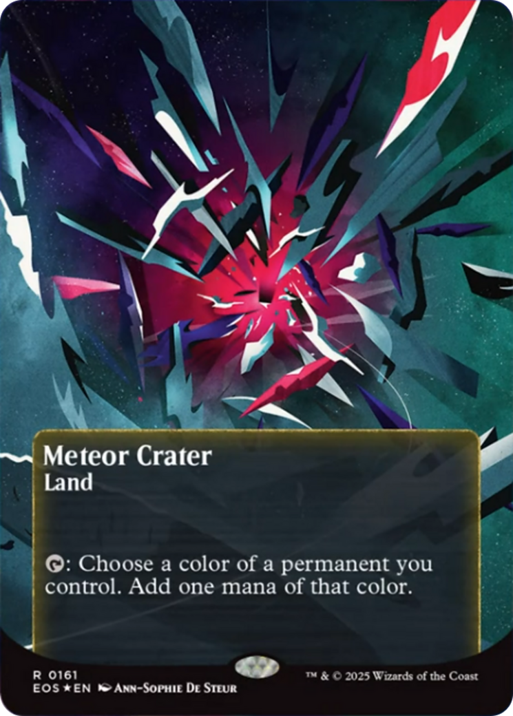 Meteor Crater (0161) (Borderless) (Galaxy Foil) [Edge of Eternities: Stellar Sights] | Gear Gaming Bentonville