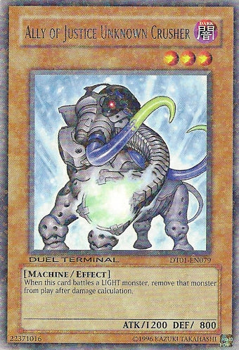 Ally of Justice Unknown Crusher [DT01-EN079] Rare | Gear Gaming Bentonville
