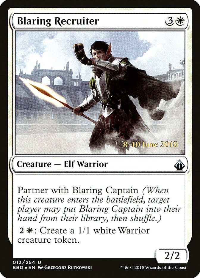 Blaring Recruiter (Prerelease) [Battlebond Promos] | Gear Gaming Bentonville