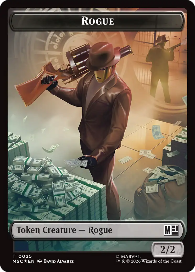 Treasure (027) // Rogue (025) Double-Sided Token (Surge Foil) [Marvel Super Heroes Commander Tokens] | Gear Gaming Bentonville