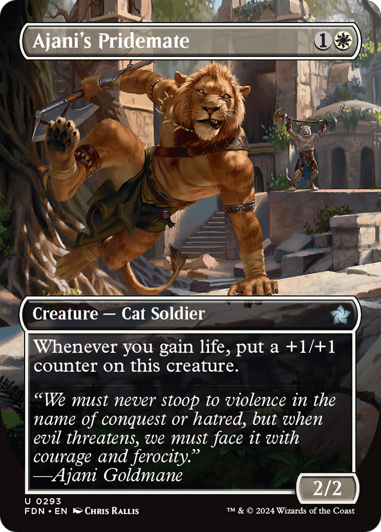 Ajani's Pridemate (Borderless) [Foundations] | Gear Gaming Bentonville