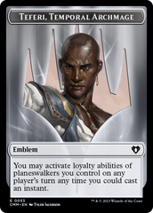 Clue // Emblem - Teferi, Temporal Archmage Double-Sided Token [Commander Masters Tokens] | Gear Gaming Bentonville