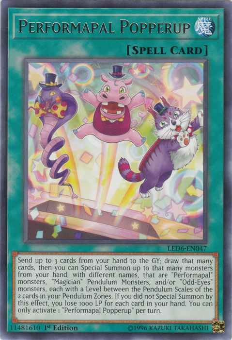 Performapal Popperup [LED6-EN047] Rare | Gear Gaming Bentonville