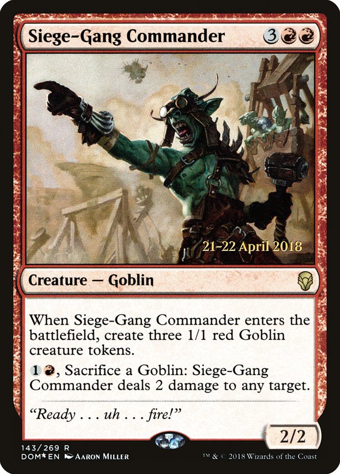 Siege-Gang Commander [Dominaria Prerelease Promos] | Gear Gaming Bentonville